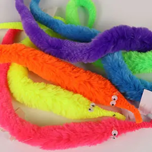 24/64Pcs Orm med Vrikke Øje Fuzzy Trick Toy Part Favoriserer Taske Fyldstoffer Jul Belægningsgraden Stuffer Gaver Assorterede Farver for Kids