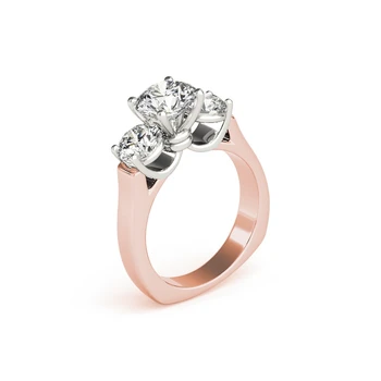 LESF Tre Sten 925 Sterling Sølv Bryllup Engagement Ring For Kvinder Finger Mode Band Brude Smykker Gratis Fragt