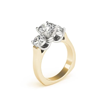 LESF Tre Sten 925 Sterling Sølv Bryllup Engagement Ring For Kvinder Finger Mode Band Brude Smykker Gratis Fragt