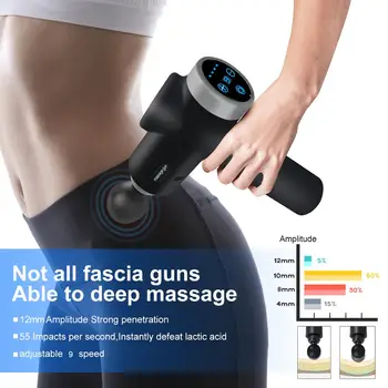 Fascia pistol massage kanon trænings-og muskel dyb afslapning multifunktionelle elektriske smart touch screen-massageapparat