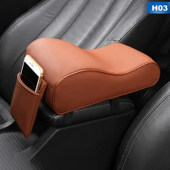 For Læder Bil Centrale Armlæn Center Konsol Styling Pad Black Auto Komfortable Arm Hvile Sæde Mat Pude Pude Dække