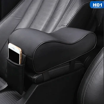 For Læder Bil Centrale Armlæn Center Konsol Styling Pad Black Auto Komfortable Arm Hvile Sæde Mat Pude Pude Dække