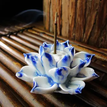 Lotus Røgelse Brænder Indehaveren Keramisk Kunsthåndværk Røgelse Brænder Holder til Hjemme-66CY