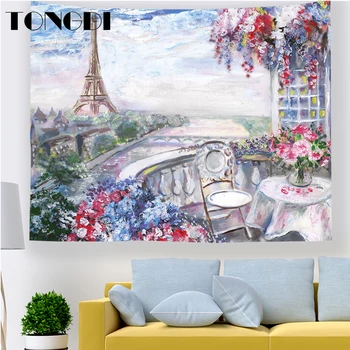 TONGDI Mosaik af Moderne, Elegant Paris City Landskab oliemaleri Print Væggen Hænger Mat Indretning Til Hjemmet Stuen Soveværelse Dagligstue