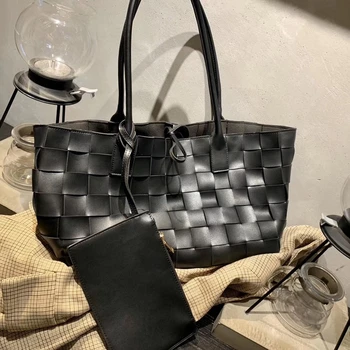 Brand designer hånd vævet håndtaske efteråret 2020 nye kvinder ' s store kapacitet, håndtaske af blødt læder skulder taske luksus mærke pung