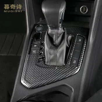 For Volkswagen Tiguan 2020 2019 Center Konsol Gear Shift Max Panel Dækker Dekorativ Bil Trim Interiør Styling ABS Carbon Fiber