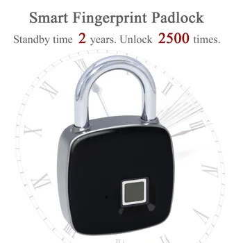 Anytek USB smart Genopladelige Smart Keyless fingeraftrykslåse, IP65 Vandtæt, Anti-Tyveri Sikring Hængelås på Døren Bagage Sagen Lås