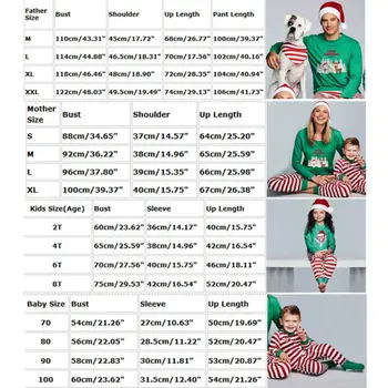 Jul Familie Pyjamas Sæt Xmas Tøj Forældre-barn Passer Hjem Nattøj Nattøj Baby, Børn, Far Mor Matchende Udstyr Familie