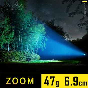 PÅ VEJEN i3 Zoom Lommelygte LED Lommelygte med Fokus Fakkel Genopladelig Lommelygte nøglering UltraBright Bærbare mini zoom