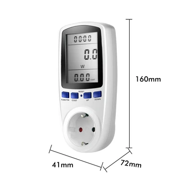 220V AC EU ' s Digitale LCD Power Meter Wattmeter Sokkel Watt Kwh Energi Meter FR US, UK AU BR Måling Stikkontakt Power Analyzer