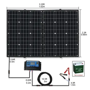 120w solar panel kit 12 Volt Sammenklappelig udendørs bærbare Solar Panel med solar laderegulator for RV Camping