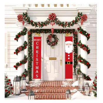 Velkommen Glædelig Jul Hængende Dør Banner Pynt Julepynt til Hjemmet Udendørs Xmas Udsmykning Nye År Natal