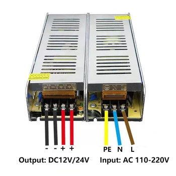 COMPSON LED-Belysning Transformer Output DC12V 24V Strømforsyning Adapter 60W 100W 120W 150W 200W LED Driver Til LED Strips.
