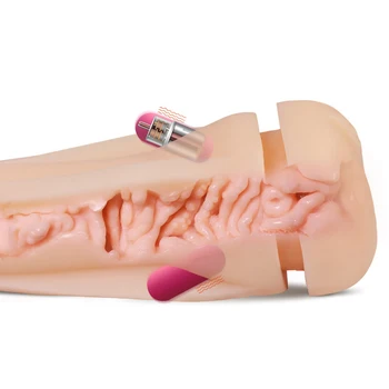 Hot Håndfri Fisse Ægte Vagina Vibrator Sex-legetøj Til Mænd Silikone Mandlige Masturbator Elektriske Stemme-sex-maskine Voksen Sex Produkt