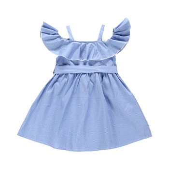 Sommer Børn Kjoler til Pige Nye Baby Piger Dress Mode Off-shoulder Prinsesse Bomuld Børn Tøj