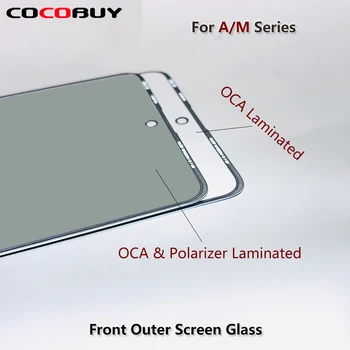 5Pcs/Masse OCA Polarisator Lamineret Ydre Skærm Glas Erstatning For Samsung A10, A20 A30/A50 A70 M10-M30-M21 M31 A10S A20S