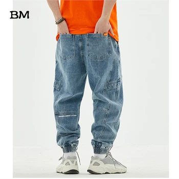 Hip Hop Jeans Til Mænd Af Høj Kvalitet, Blå Harlan Jeans Mænd Streetwear Koreansk Stil, Tøj, Mode, Sort Skateboard Bukser Mandlige