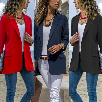 Nye Kvinder Elegante Mode Slank Casual Business Blazer Passer Jakke Frakke Outwear