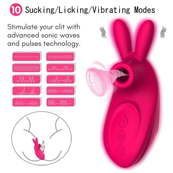 3-I-1 Sugende Slikning Vibrerende Genopladelig Massage Klitoris Og Brystvorte Anal Vibratorer Sex Legetøj Med 10 Tilstande For Kvinder, Par