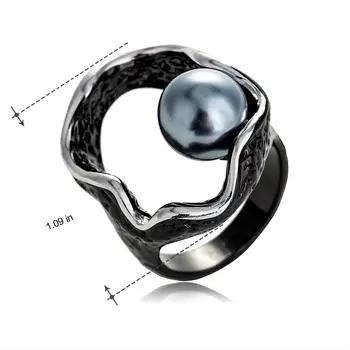 Viennois Vintage Imiteret Perle Størrelsen Ringe til Kvinder Hul Perle Ringe til Party Mode Smykker