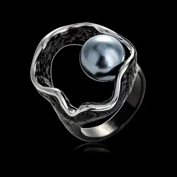 Viennois Vintage Imiteret Perle Størrelsen Ringe til Kvinder Hul Perle Ringe til Party Mode Smykker