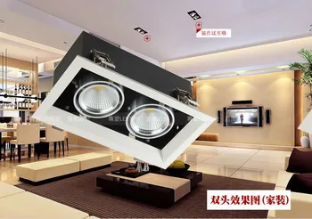 Led cob lampe 24w led bean pot lampe dobbelt skyder 360 justerbar 24w led loft spotlight grille lampe AC 85-265V