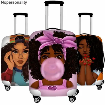 Nopersonality Afrikansk Kunst Pige Rejser Tilbehør Bagage Dækning Kuffert Beskyttelse Bagage smudsomslag strækstoffer 18-30inch