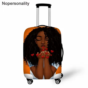 Nopersonality Afrikansk Kunst Pige Rejser Tilbehør Bagage Dækning Kuffert Beskyttelse Bagage smudsomslag strækstoffer 18-30inch