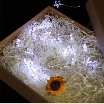 Star kobbertråd garland led string lys batteridrevne snefnug lampe til hjemmet soveværelse valentine gave dekoration til bryllup