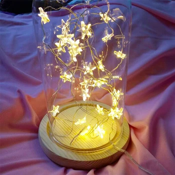 Star kobbertråd garland led string lys batteridrevne snefnug lampe til hjemmet soveværelse valentine gave dekoration til bryllup