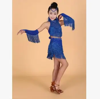 Latin dance dress Kid Pige Elegant Kjole Balsal latinske Salsa Dance wear Party Dans, Kostume Baby Tøj