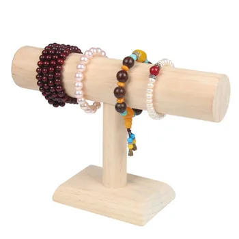 SZanbana Træ-T-Bar Armbånd Halskæde Smykker Vise Stå Ure Fremvise Organisation For Hjem, Butik Counter Smykker Vis