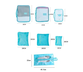 3D 7Pcs/set Bagage-Organizer Tøj, Efterbehandling, Opbevaring af Kit Taske Kosmetiske toiletrie opbevaringspose Hjem Rejser Tilbehør