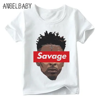 21 Savage Mode, Musik, Hiphop Swag Design T-shirt Sommer Drenge og Piger Cool Kort Ærme Toppe Børn Casual T-shirt