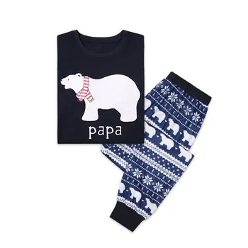 Isbjørnen Nattøj Jul Pyjamas Familie Matchende Outfits Ser Papa og Mama-Baby Nattøj Mor Far og Mig Pyjamas Tøj