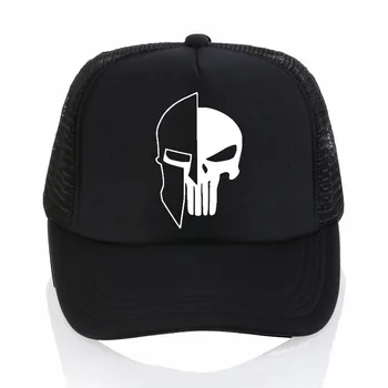 Sparta Hjelm Punisher Kraniet baseball cap Mode Mænd Print mesh trucker cap Casual Unisex sports-hat