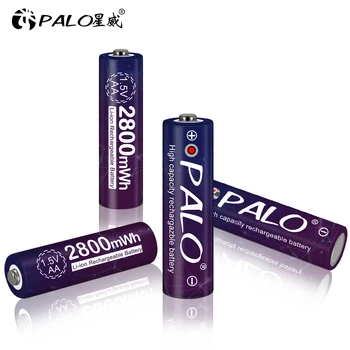 1,5 v li-ion genopladelige AA batteri 2800mwh lithium-ion-AA 2A batterier og USB-batteri box oplader