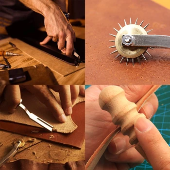MIUSIE Læder Craft Punch-Værktøjer Kit Syning Udskæring, der Arbejder Hånd Syning Sadlen Groover Læder Håndværk Værktøjer Kit Sæt
