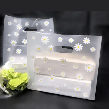100pcs 18*25*10 cm Dejlige Blomster gavepose Tykkere Plastik Taske indkøbspose ,Takeaway salat emballage taske
