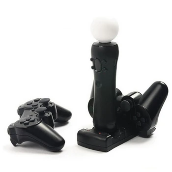 Dual Controller Oplader Dock Station USB Oplader Dock Stå Oplader Til Sony PS3 Controller til PlayStation move PS 3 Gamepad