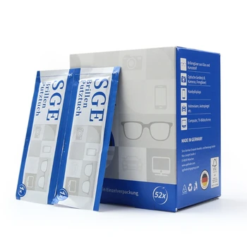 52Pcs Briller Anti-Fog Vådservietter Pakket ind hver for Engangs Defogger Brille Tørre Pre-moistened Antifog Linse Kit Vådservietter
