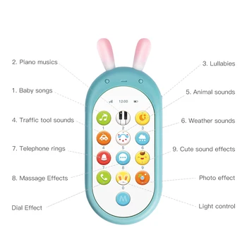 Beiens babyalarm Toy Mobiltelefon for Kids Telefon Toy Enfant Tidlig Pædagogisk Mobile Toy Kinesisk/engelsk Læring Maskine