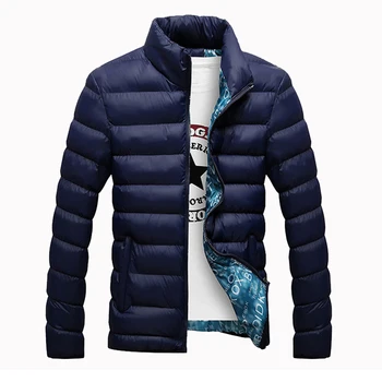 2020 Nye Jakker Mænd Varm vinterfrakke Mandlige Komfortabel Mode Jakker til Mænd Solid Mandarin Collar Casual Mærke Tøj 5XL 6XL