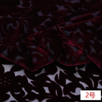 114cm*50cm Brændt Velvet Real Silk Foring Mulberry Silke Qiao Rong Kjole Kjole Nederdel Klud, der er Brændt Ud Flannelette