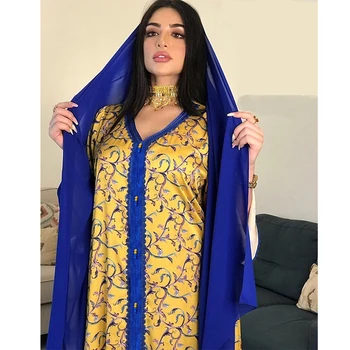Muslimske Mode Kjole til Kvinder, Blomster tyrkisk Dubai Kaftan Abaya Kjole Eid Mubarak Ramadan Arabiske Islamiske Tøj Lang Kjole