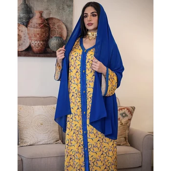 Muslimske Mode Kjole til Kvinder, Blomster tyrkisk Dubai Kaftan Abaya Kjole Eid Mubarak Ramadan Arabiske Islamiske Tøj Lang Kjole
