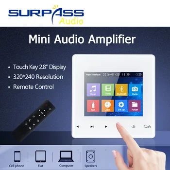 Touch-tasten Bluetooth Smart home audio mp4 Teater, Biograf Wall panel digital Forstærker mini wireless Music Player USB/TF/FM