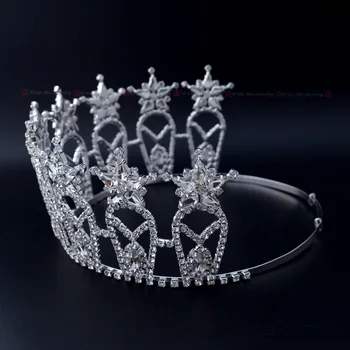 Festspil Kroner Miss Beauty Crown Quanlity Rhinestone Tiaras Bridal Wedding Hair Smykker Tilbehør Justerbar Hovedbøjle mo232
