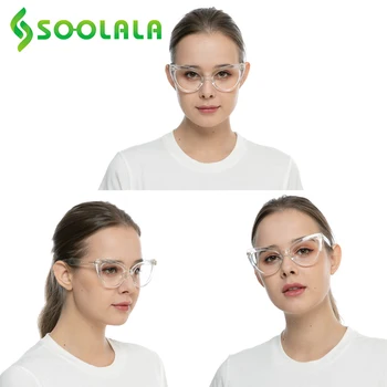 SOOLALA 2 stk Cat Eye Blå Lys Blokering Læsning Briller Kvinder Briller Ramme Kvindelige Presbyopi Læser Briller +0.5 0.75 til 4.0