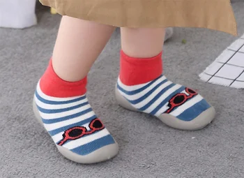 Baby buksetrold sko sokker baby non-slip-gulvtæppe sokker, sko børn blød gummisål fortykkelse terry baby sko
